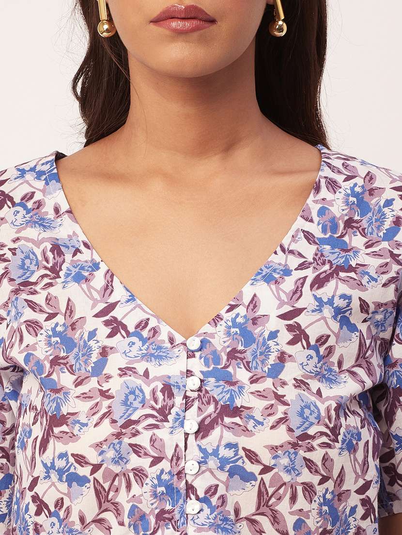 women's crop v neck top - 20271602 -  Standard Image - 5