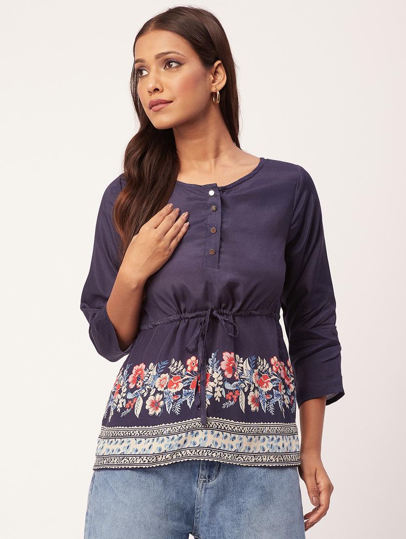 women's a line round neck top - 20271605 - Zoom Image - 0