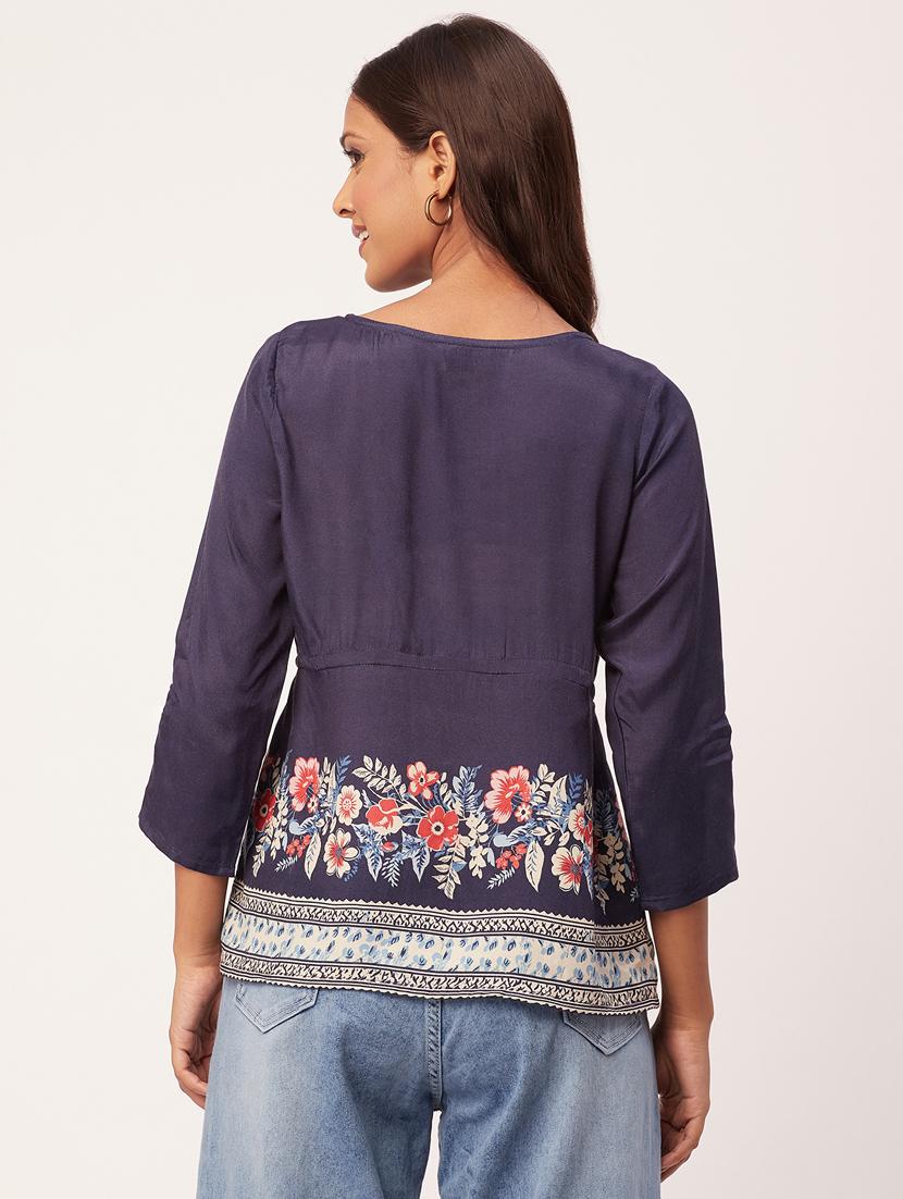 women's a line round neck top - 20271605 - Standard Image - 3