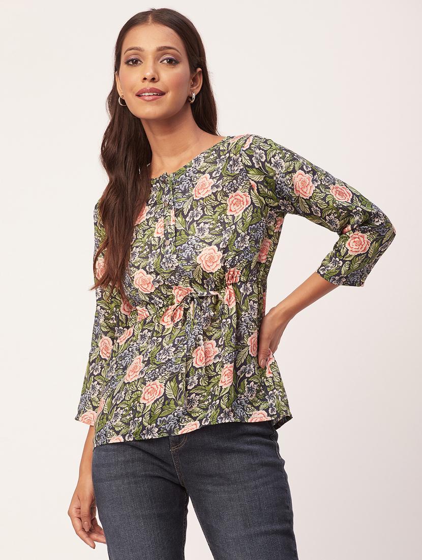 women's a line round neck top - 20271606 - Zoom Image - 0