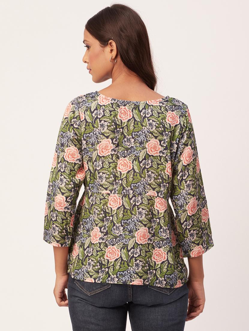 women's a line round neck top - 20271606 - Standard Image - 3