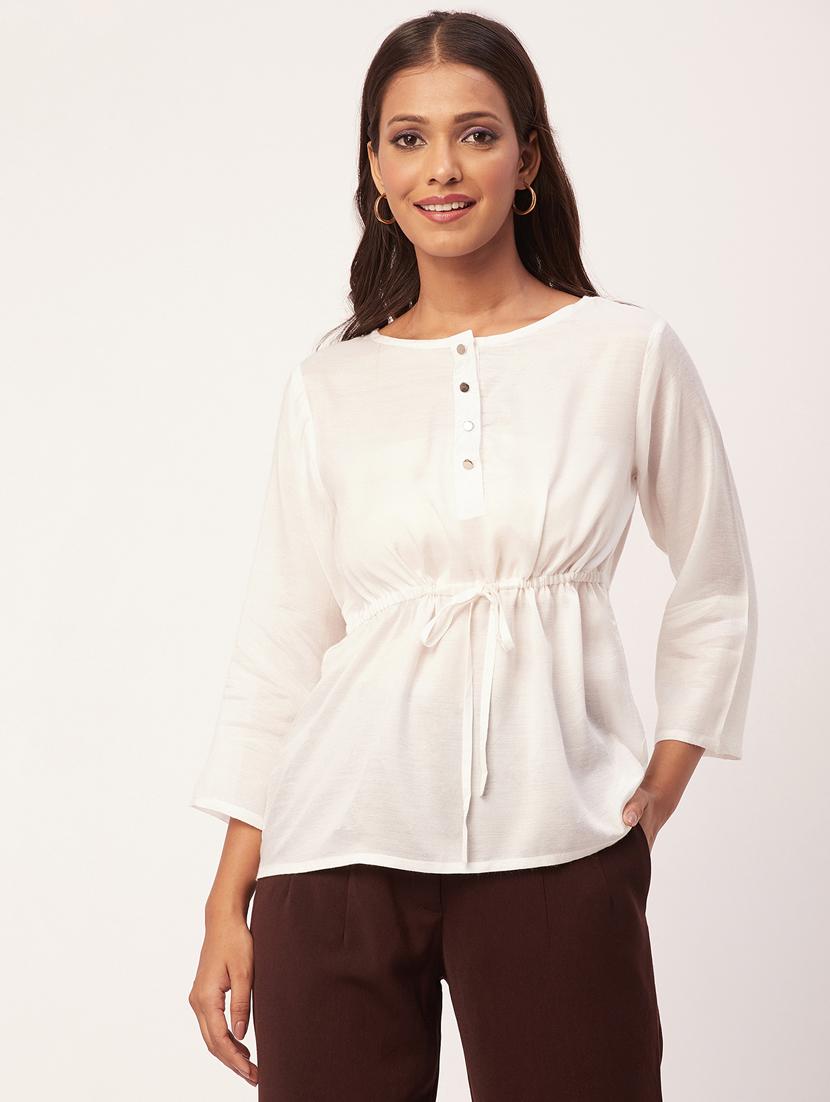 women's a line round neck top - 20271608 - Zoom Image - 0