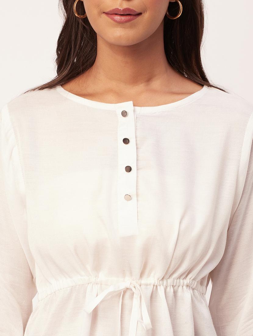 women's a line round neck top - 20271608 - Standard Image - 5
