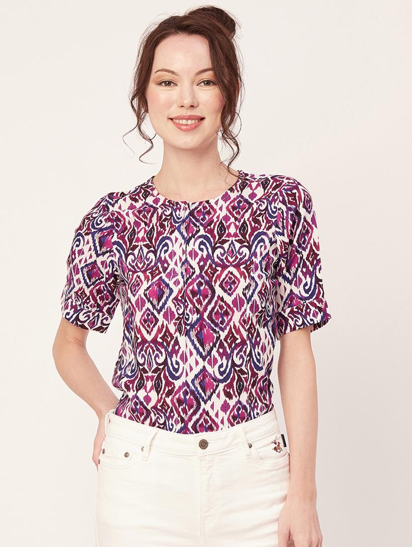women's straight round neck top - 20271626 -  Zoom Image - 0