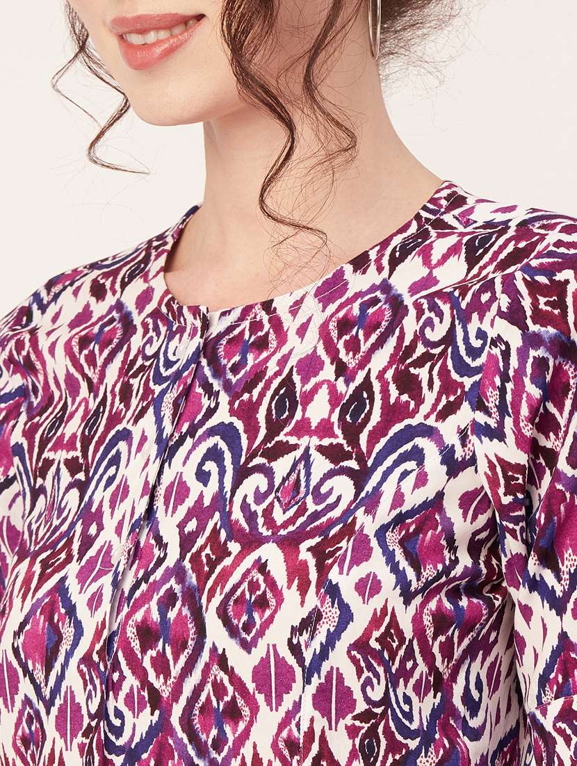 women's straight round neck top - 20271626 - Standard Image - 5