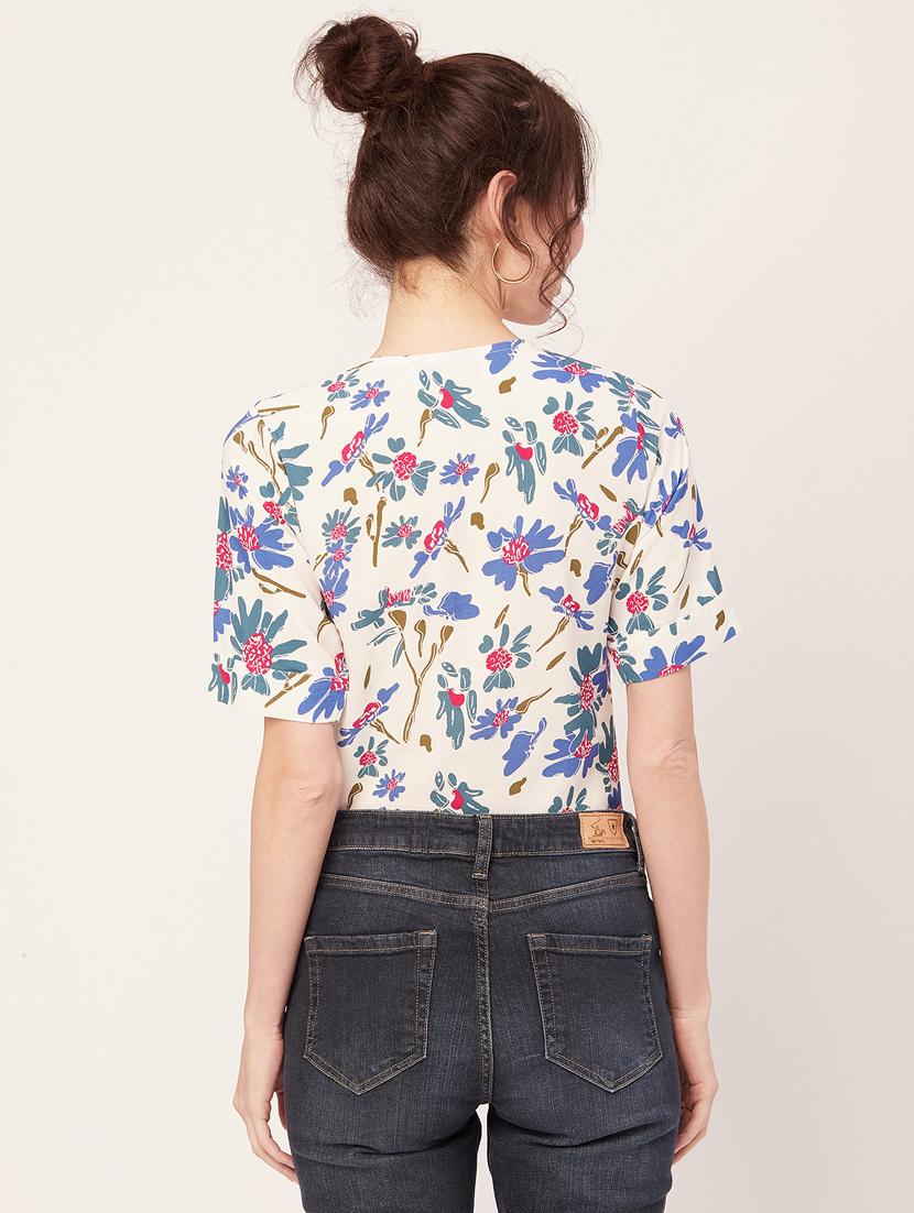 women's straight round neck top - 20271628 - Standard Image - 3