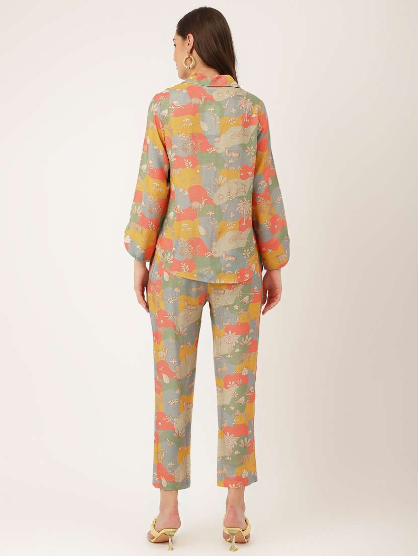 women multi colour quirky print co-ord set - 20271654 -  Standard Image - 3