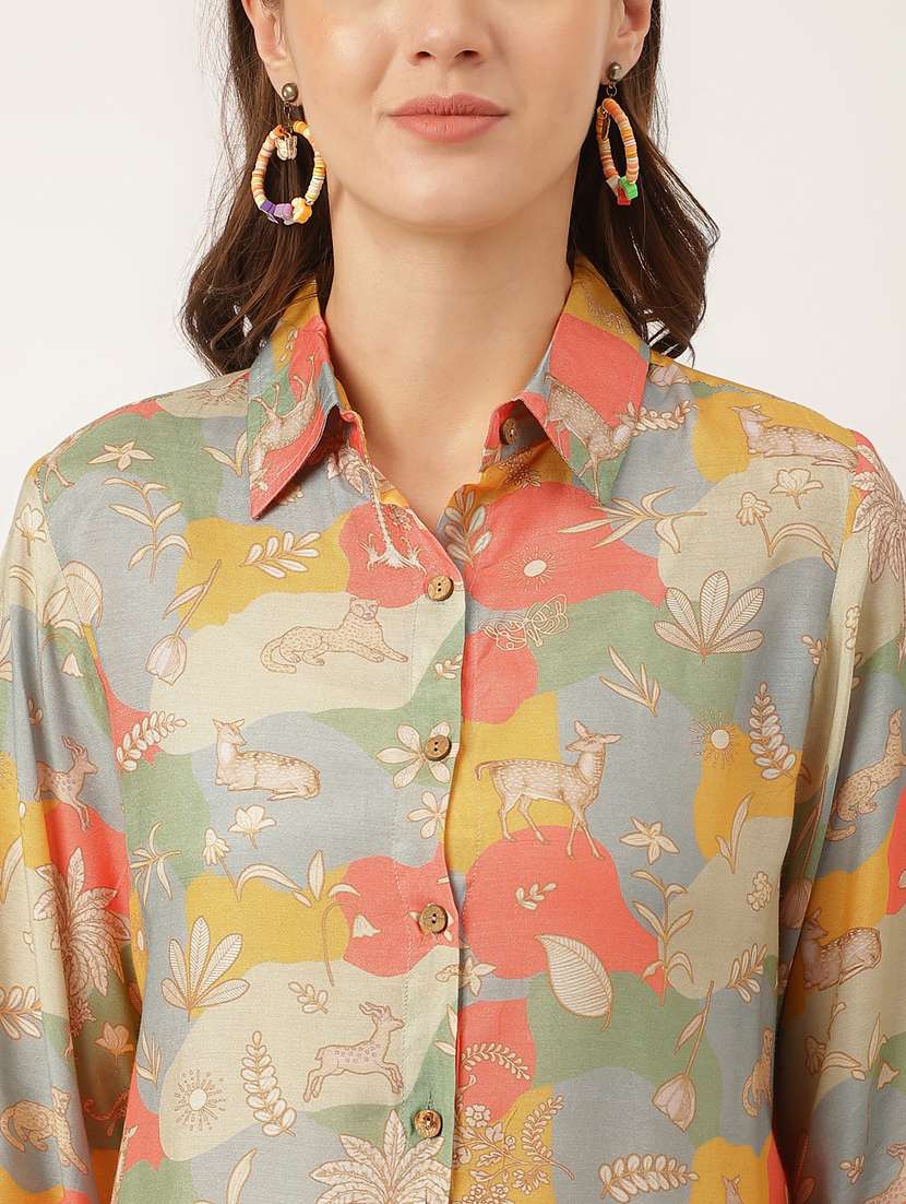 women multi colour quirky print co-ord set - 20271654 -  Standard Image - 5