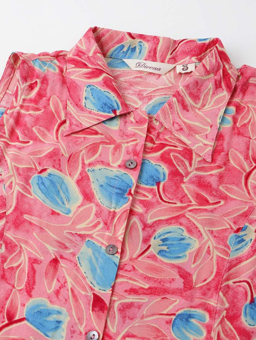 Pink Floral Shirt Dress - 20271663 -  Standard Image - 5
