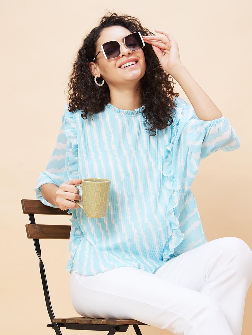 blue stripes regular top - 20271706 - Standard Image - 3