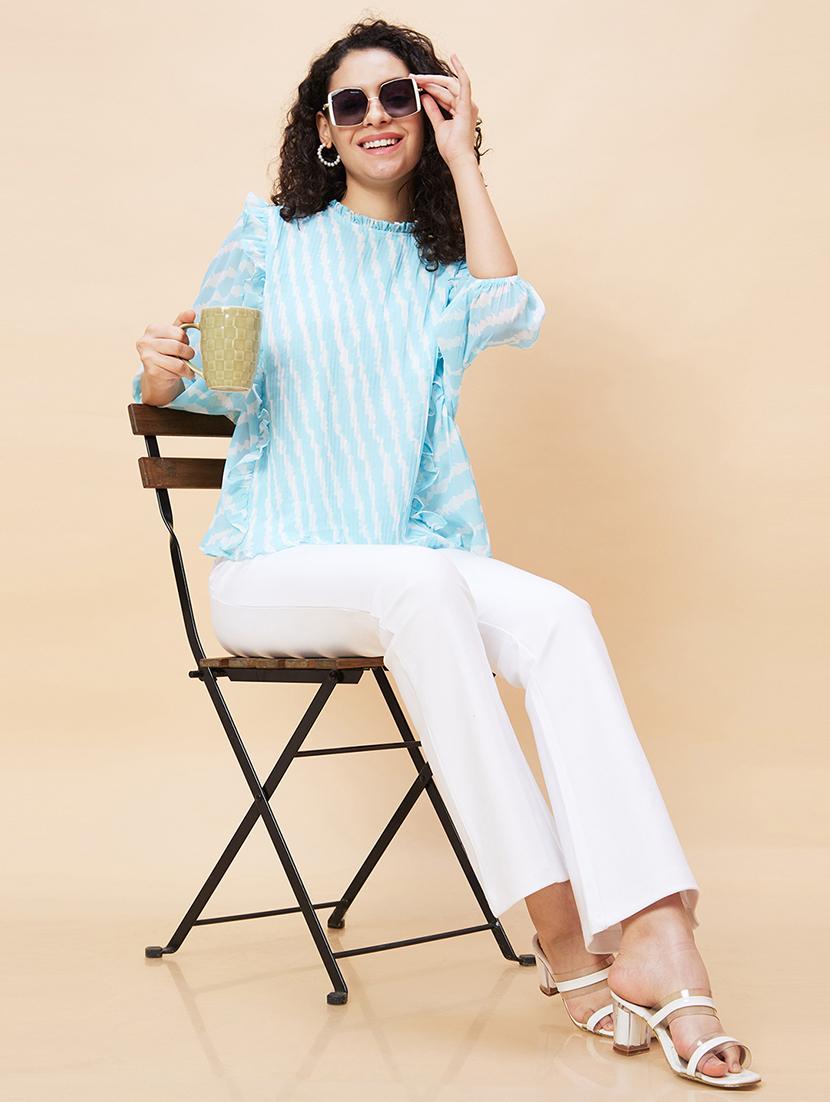 blue stripes regular top - 20271706 - Standard Image - 5