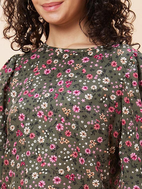 women olive green polyester regular top - 20271717 - Standard Image - 5