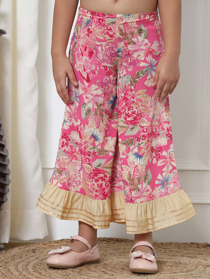 girl floral print cotton kurta sharara set - 20271946 -  Standard Image - 3