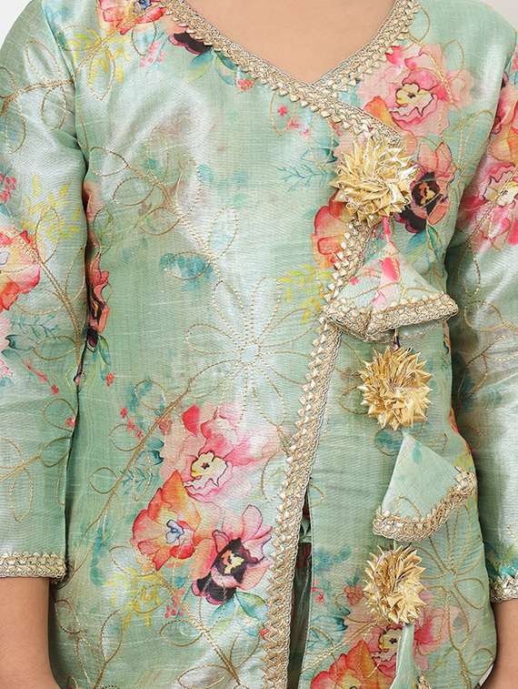 girl floral print kurta sharara set - 20271950 -  Standard Image - 5