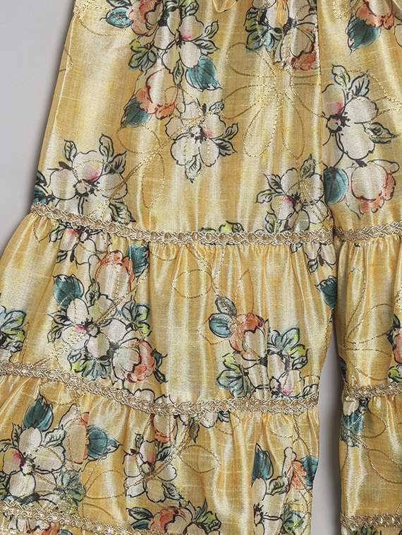 girl floral print kurta sharara set - 20271951 -  Standard Image - 5