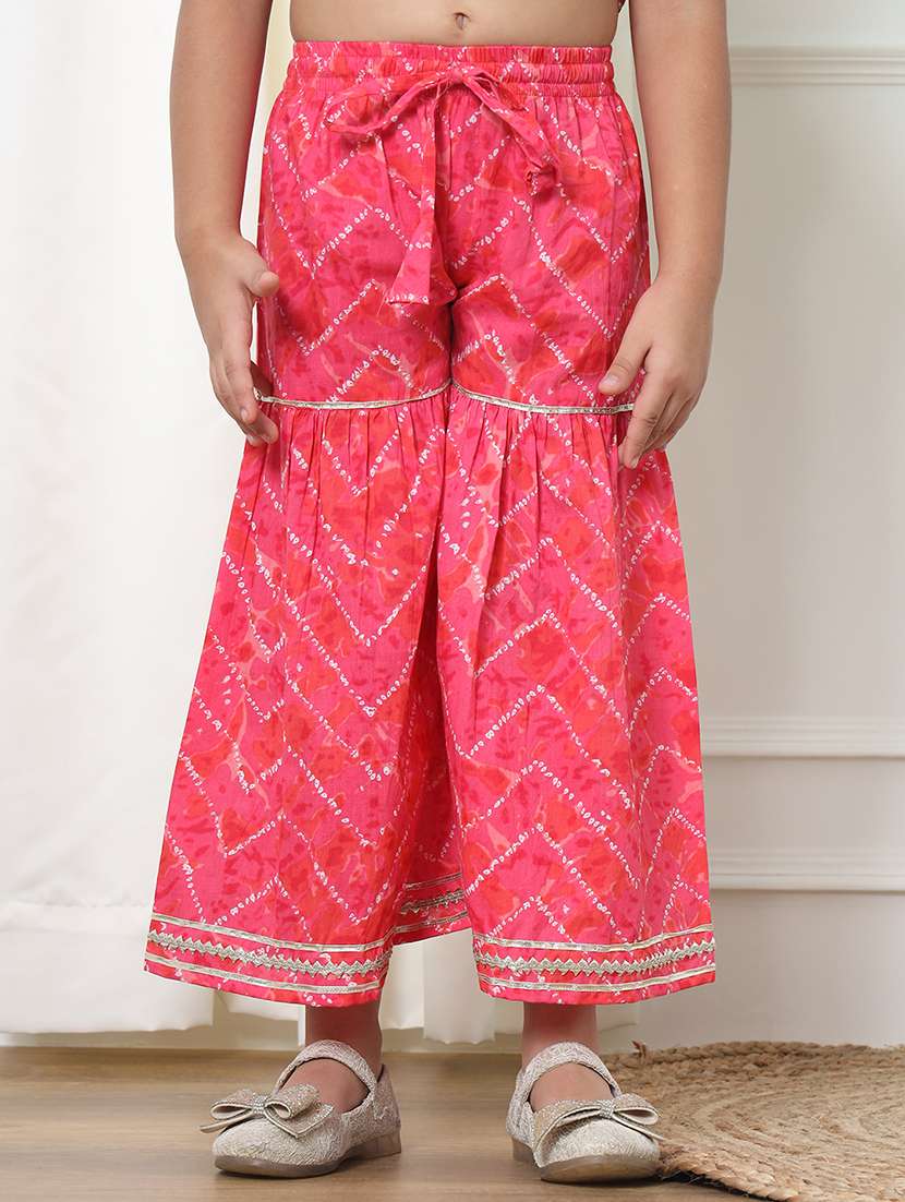 girl bandhani print cotton top sharara set - 20271973 -  Standard Image - 3