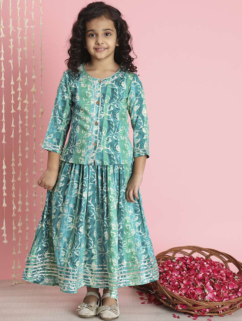 printed lehenga choli with gotta work