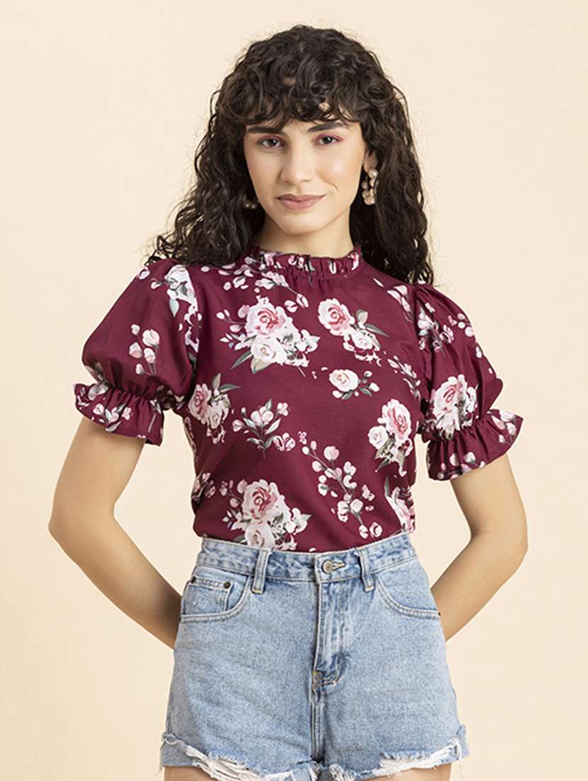 women's straight mock neck top