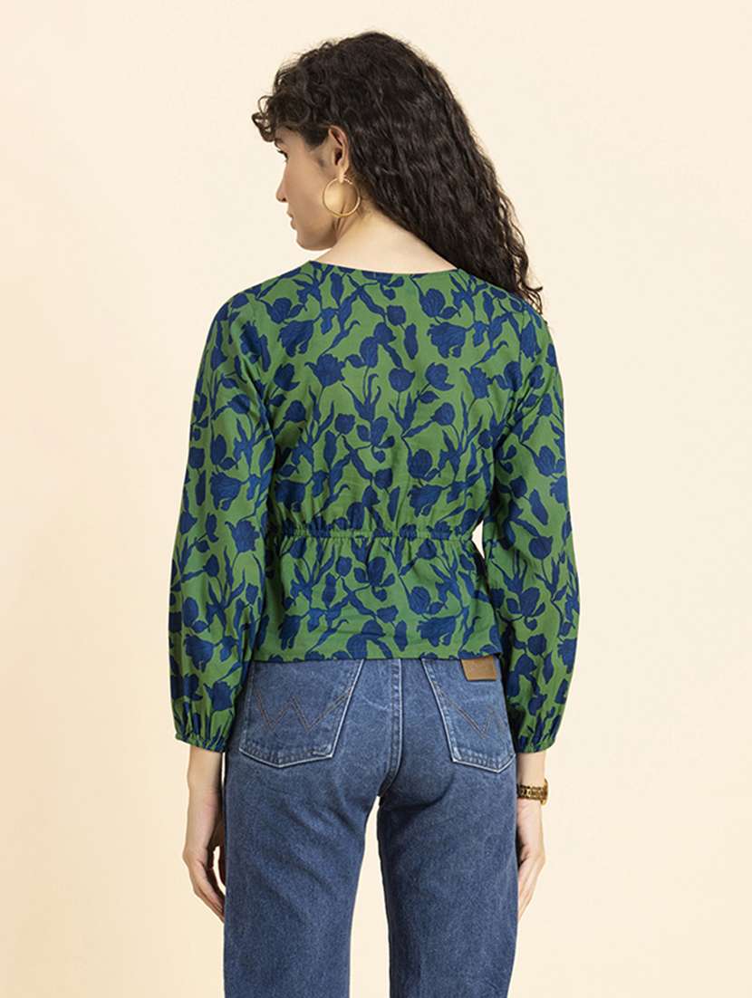 women's peplum v neck top - 20272062 - Standard Image - 3
