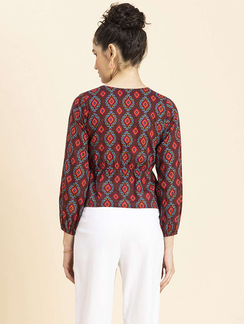 women's peplum v neck top - 20272067 - Standard Image - 3