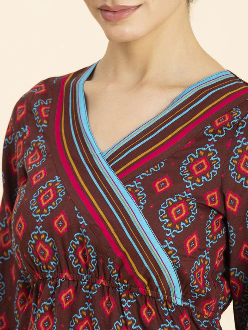 women's peplum v neck top - 20272067 - Standard Image - 5