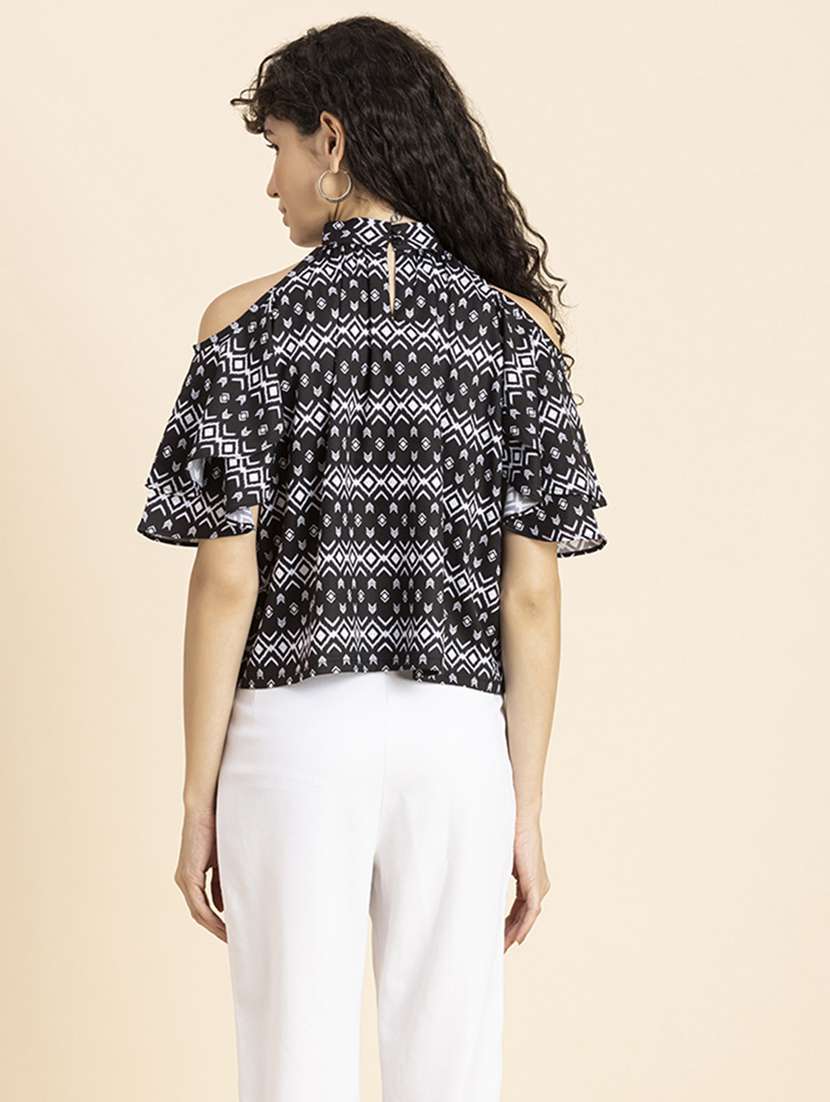 women's crop mock neck top - 20272077 -  Standard Image - 3