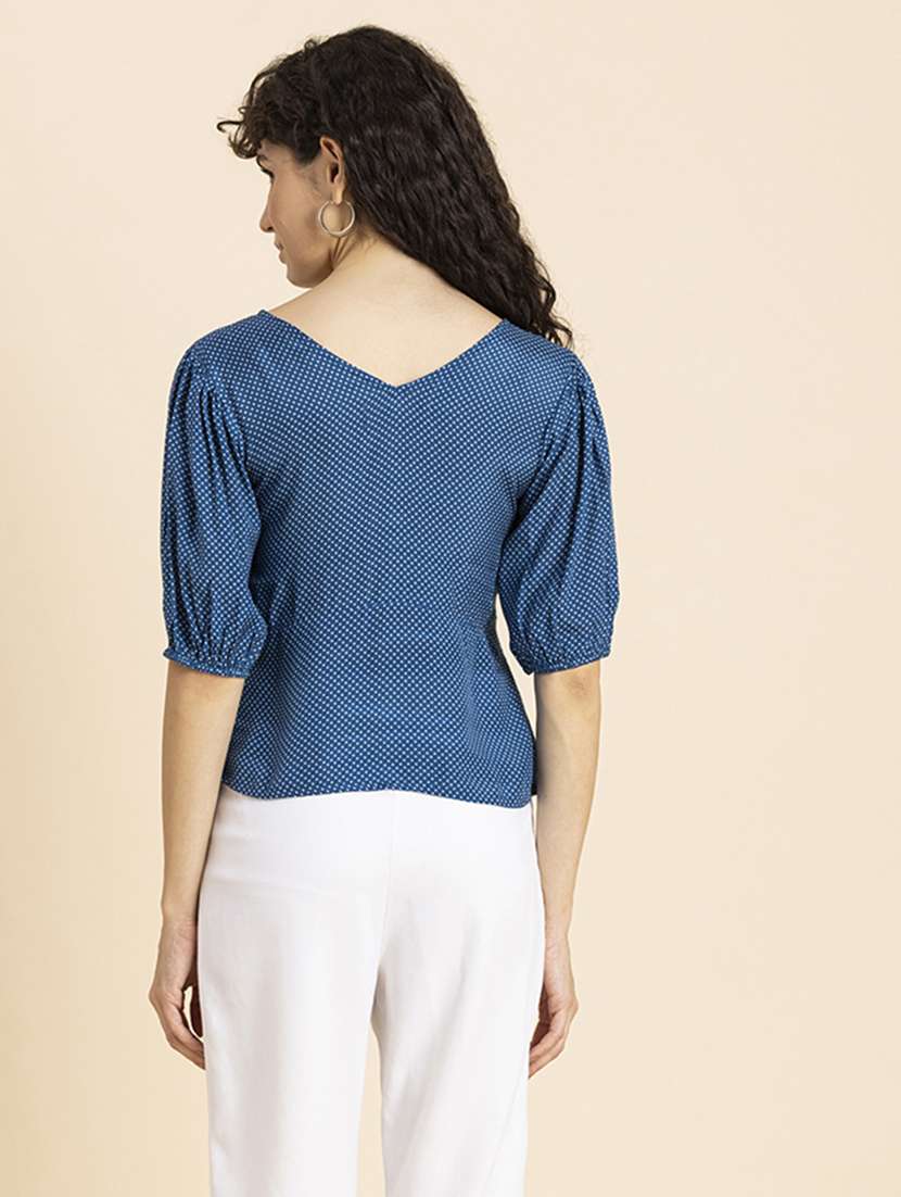 women's peplum v neck top - 20272080 -  Standard Image - 3