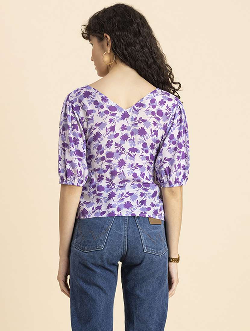 women's a line v neck top - 20272082 -  Standard Image - 3