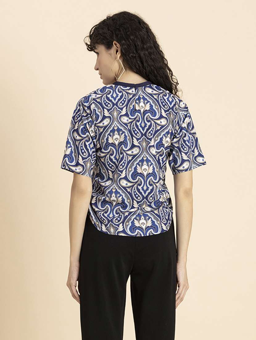 women's straight round neck top - 20272086 -  Standard Image - 3