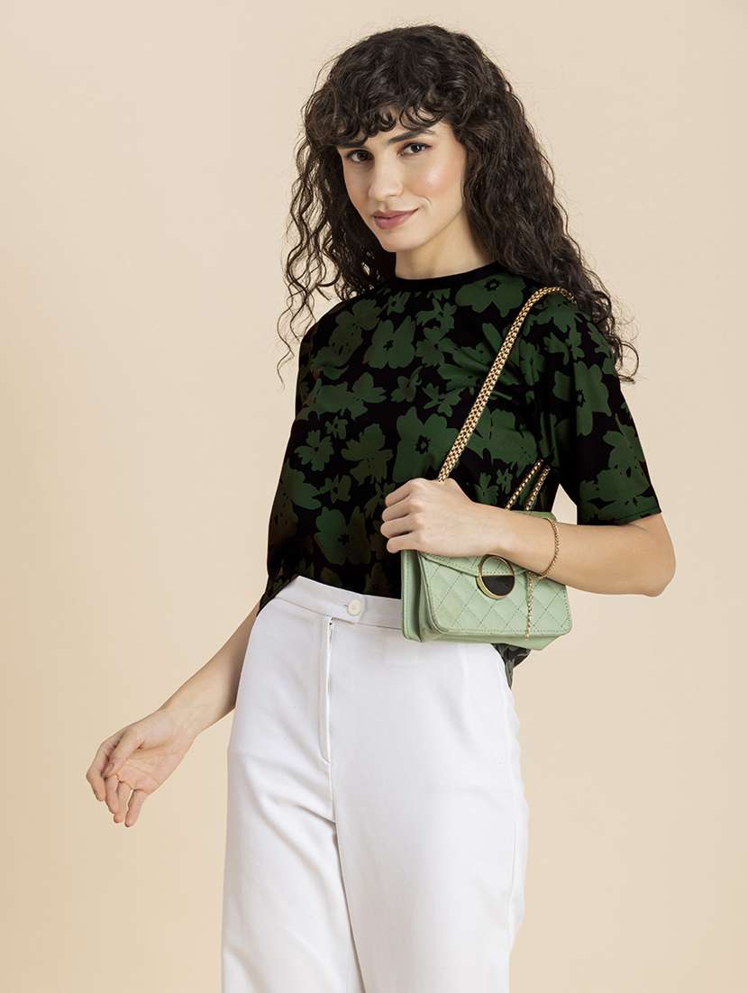 women's straight round neck top - 20272089 -  Standard Image - 3