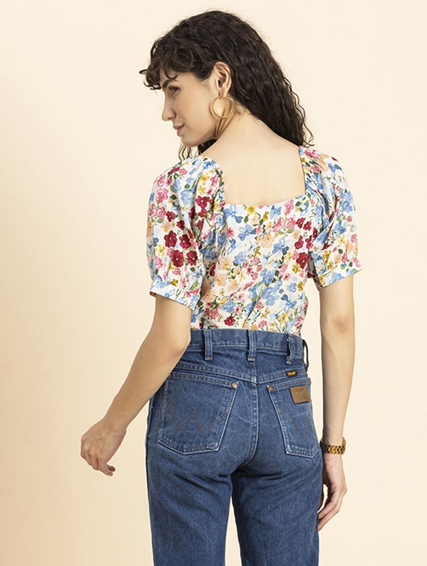 women's straight square neck top - 20272097 - Standard Image - 3