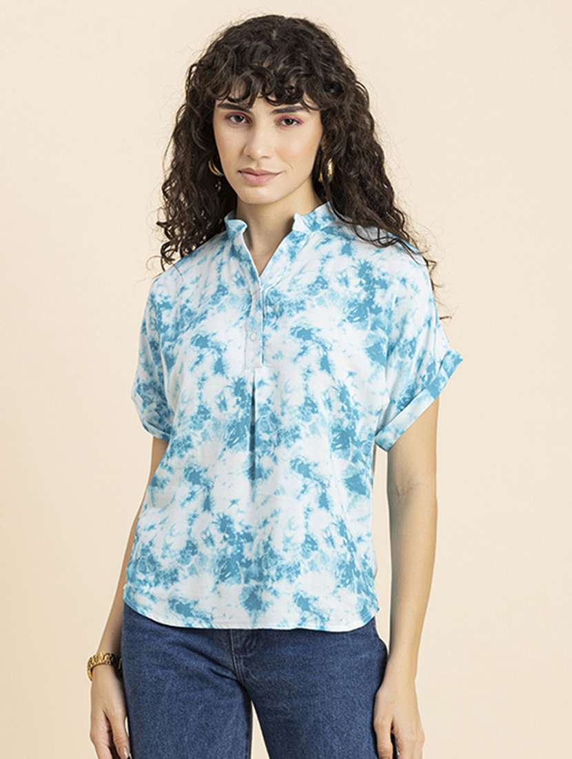 women's straight mandarin neck top - 20272104 -  Zoom Image - 0