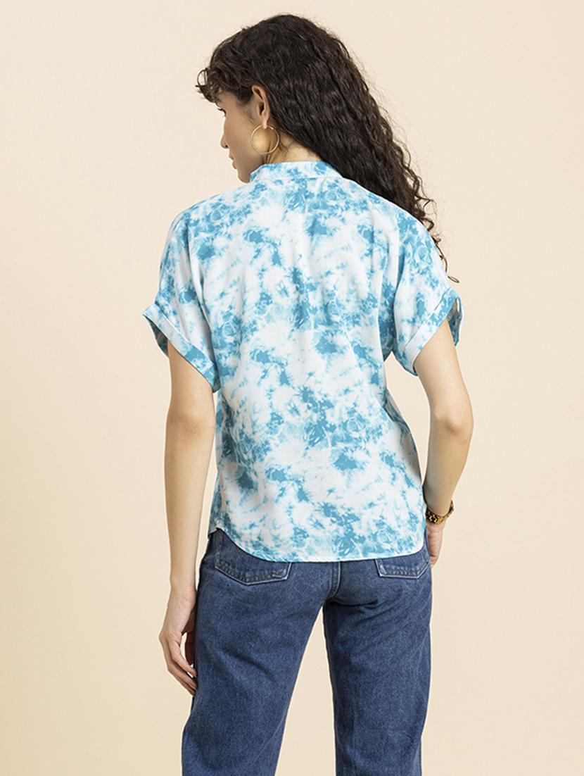 women's straight mandarin neck top - 20272104 - Standard Image - 3