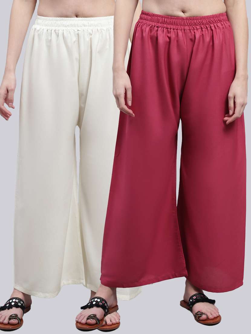 pack of 2 solid flared palazzo