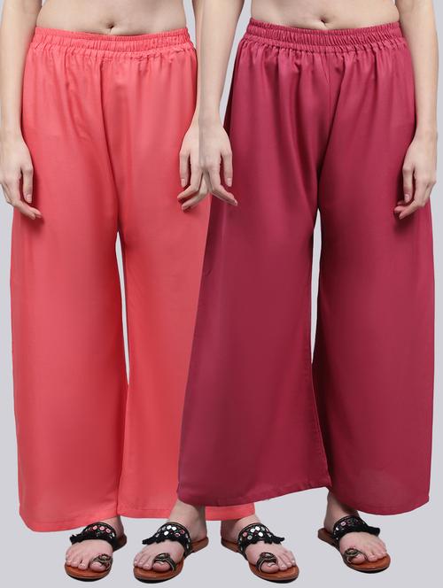 pack of 2 solid flared palazzo - 20273206 - Standard Image - 0