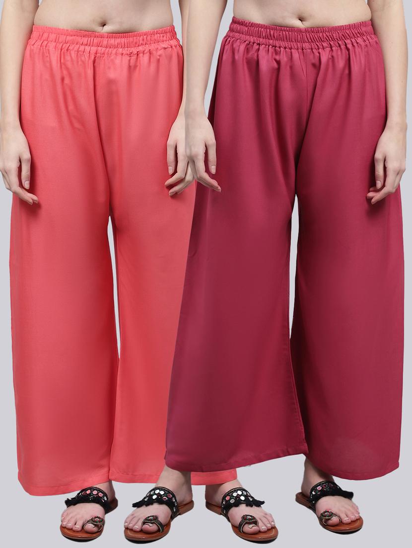 pack of 2 solid flared palazzo - 20273206 - Zoom Image - 0