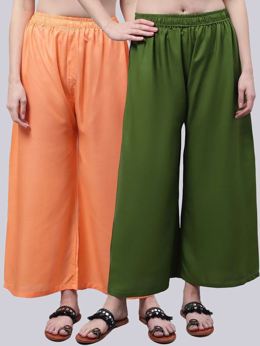 pack of 2 solid flared palazzo