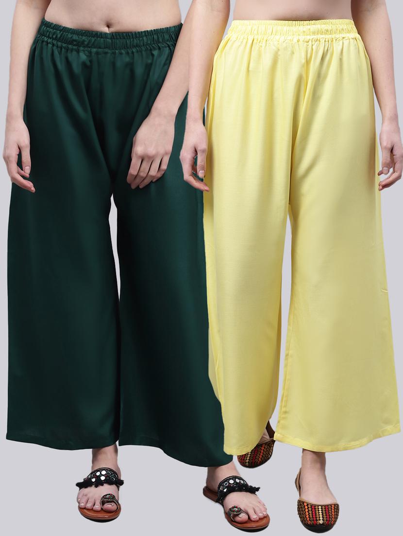 pack of 2 solid flared palazzo - 20273267 - Zoom Image - 0