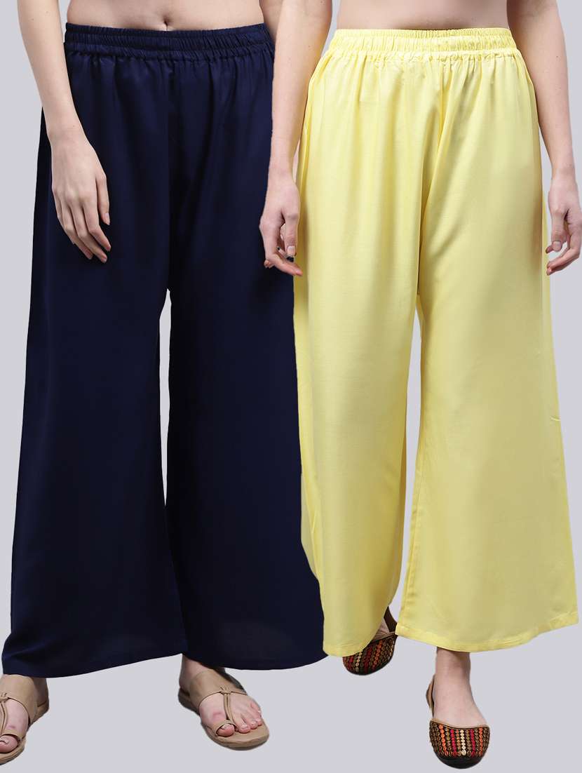 pack of 2 solid flared palazzo