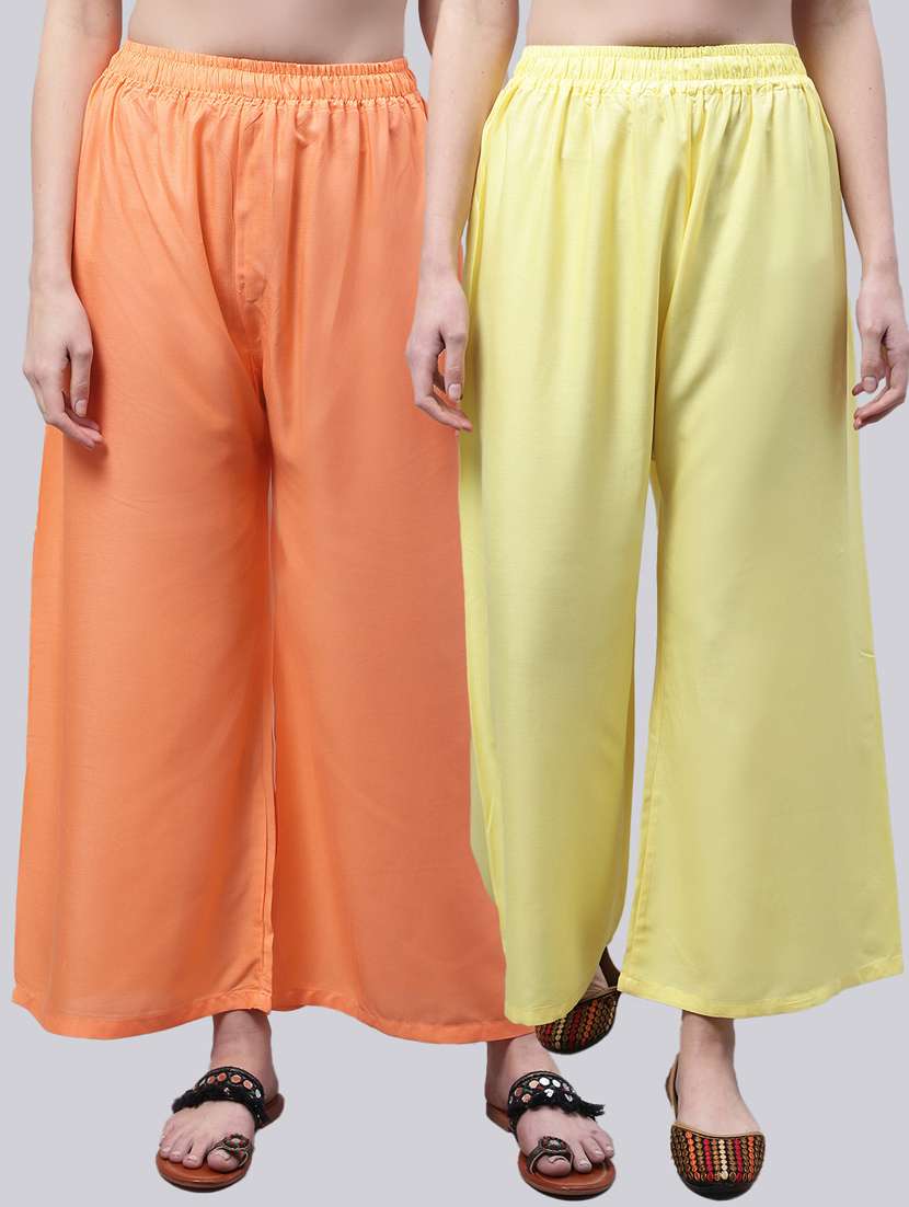pack of 2 solid flared palazzo