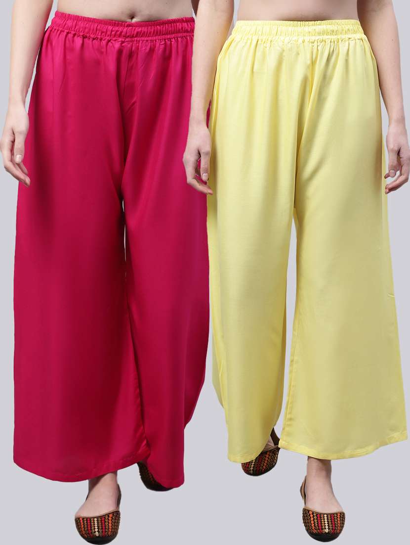 pack of 2 solid flared palazzo