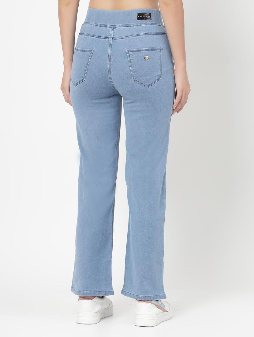 light blue solid ankle length jegging - 20273284 - Standard Image - 3