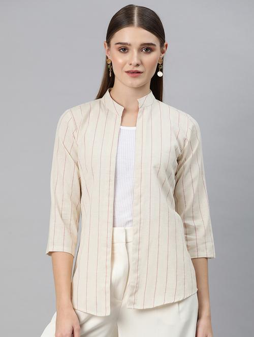 off white cotton shrug - 20273752 - Standard Image - 0