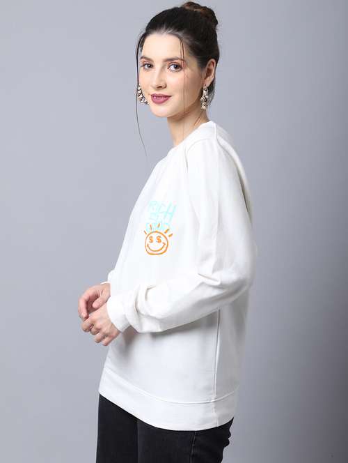 white typography regular sweatshirt - 20276567 - Standard Image - 0