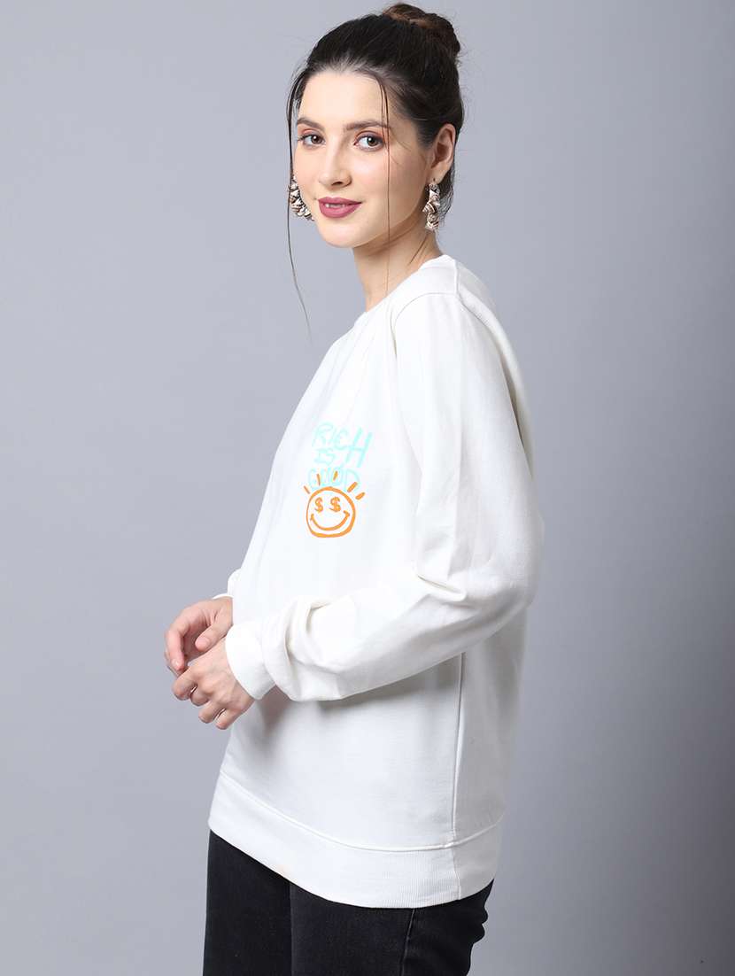 white typography regular sweatshirt - 20276567 - Zoom Image - 0