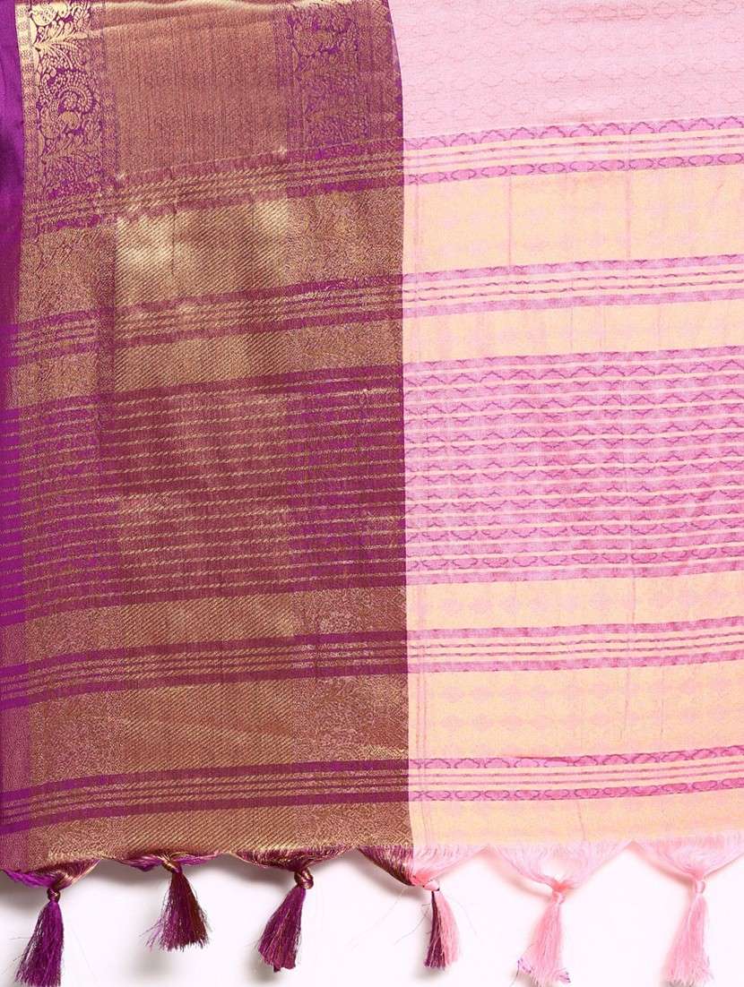 women's self design rosewater colored saree with blouse - 20276973 -  Standard Image - 3