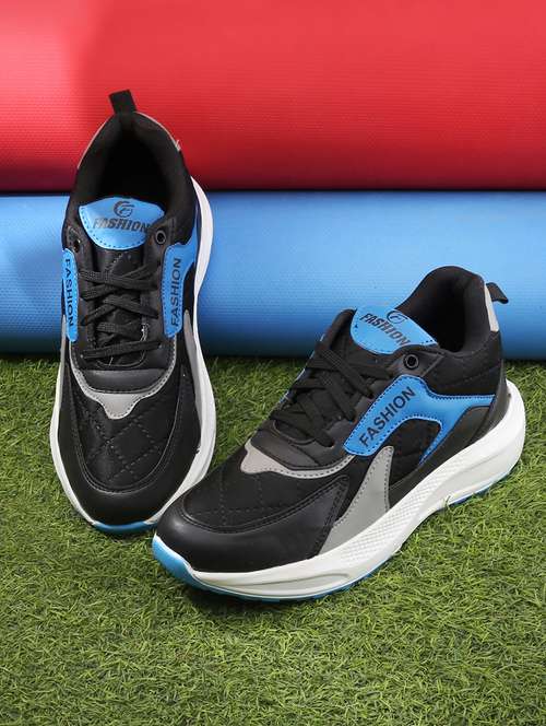 men black color block lace up sneaker - 20277830 -  Standard Image - 0