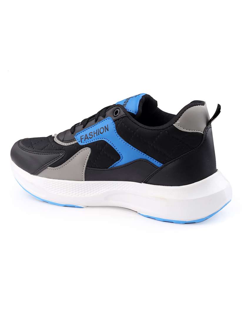 men black color block lace up sneaker - 20277830 -  Standard Image - 3