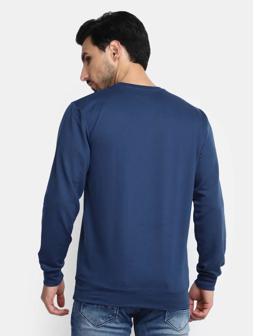 blue typographic print round neck t-shirt - 20277911 -  Standard Image - 3