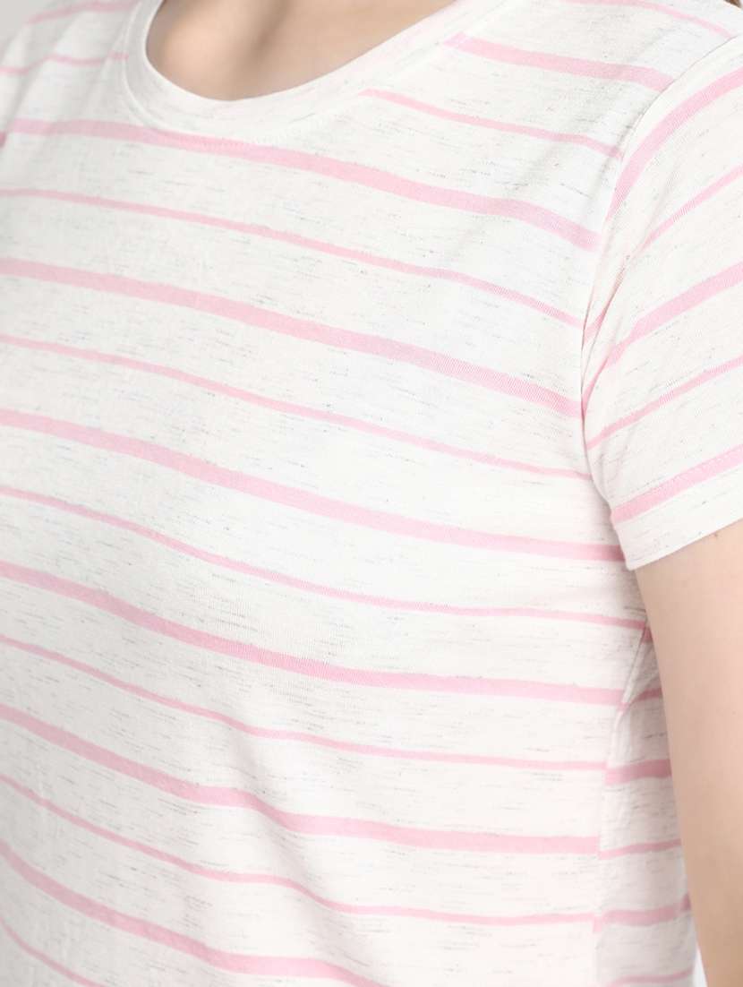 women's striped crew neck t-shirt - 20278136 -  Standard Image - 5